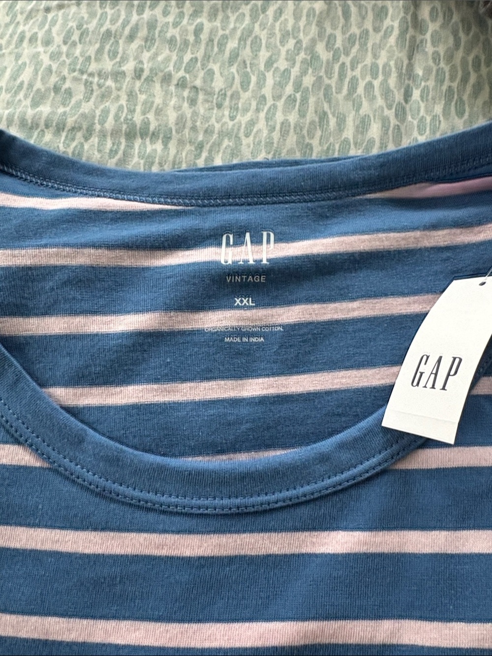 GAP Pink & Blue Striped Short Sleeve Crew Tee XXL NWT